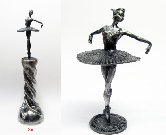 Sn Tin soldier Ballerina Maya  Plisetskaya - Dying Swan 1959. Tin metal sculpture.