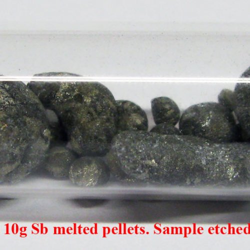 Antimon - Sb - Stibium 3N5 10g Sb melted pellets. Sample etched sufrace. 1.jpg