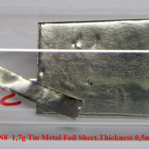 Cín - Sn - Stannum 2N8  1,7g Tin Metal Foil Sheet.Thickness 0,5mm.jpg