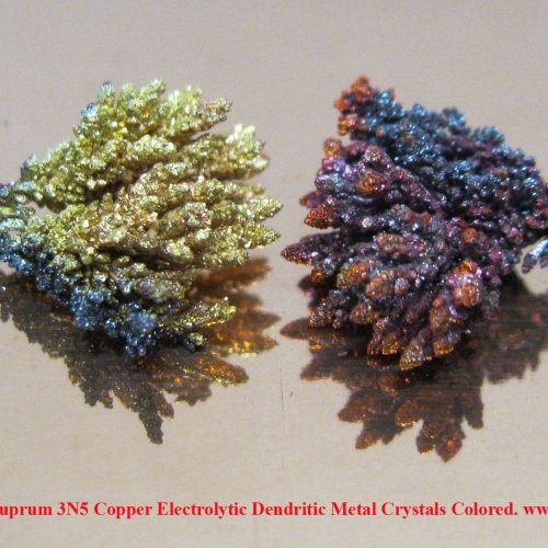 Měď - Cu - Cuprum 3N5 Copper Electrolytic Dendritic Metal Crystals Colored. 3.jpg