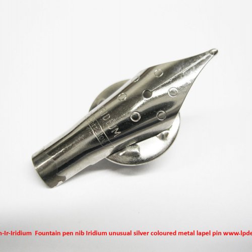 Iridium-Ir-Iridium  Fountain pen nib Iridium unusual silver coloured metal lapel pin  2.jpg