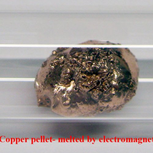 Měď - Cu - Cuprum  3N  7,1g Copper pellet- melted by electromagnetic induction..jpg