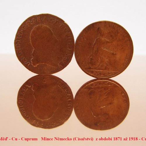 Měď - Cu - Cuprum   Coins of Germany-Empire 1871 až 1918 - Cu.
