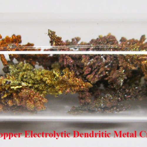Měď - Cu - Cuprum 3N5 5g Copper Electrolytic Dendritic Metal Crystals Colored 1.jpg