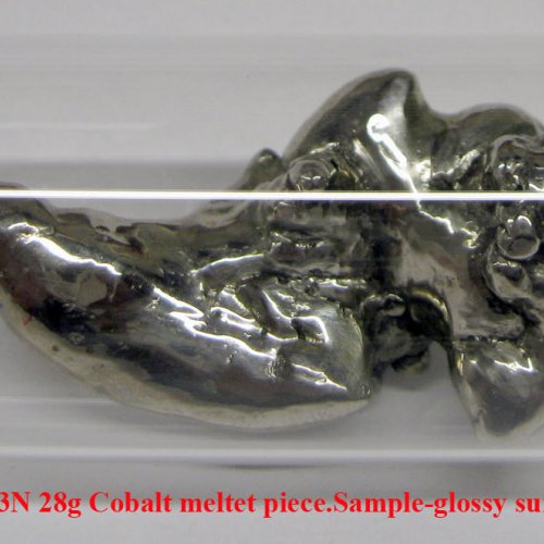 Kobalt - Co - Cobaltum 3N 28g Cobalt meltet piece.Sample-glossy surface..jpg