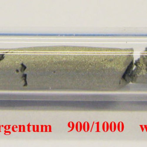 Stříbro - Ag - Argentum Sample-sand blasted surface.