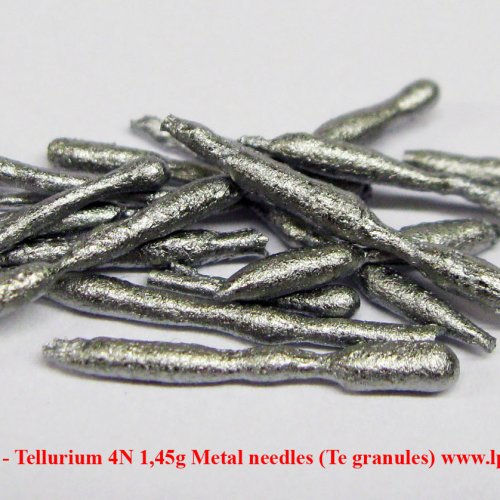 Tellur - Te - Tellurium 4N 1,45g Metal needles (Te granules) 2.jpg