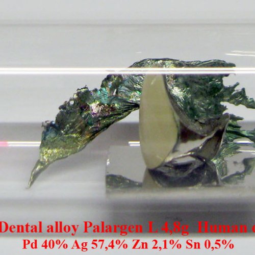 Palladium-Pd-Palladium Dental alloy Palargen L 4,8g Human dentistry Pd 40% Ag 57,4% Zn 2,1% Sn 0,5% 
