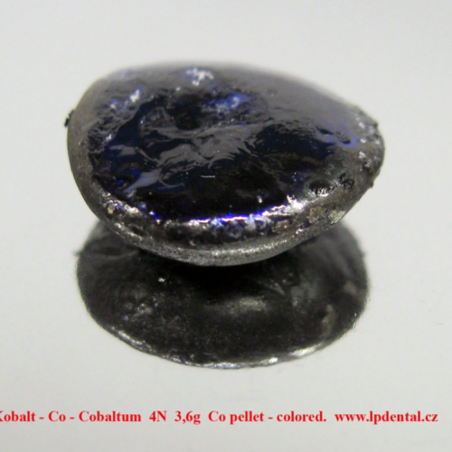 Kobalt - Co - Cobaltum 4N 3,6g Co melted pellet -elektromegnetic induction with oxid sufrace