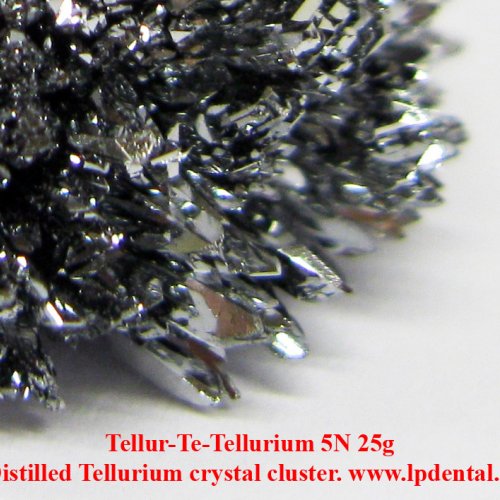 Tellur-Te-Tellurium 5N 25g Distilled Tellurium crystal cluster 5.jpg