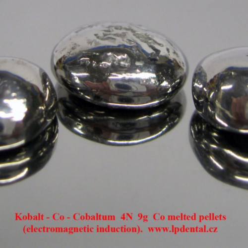 Kobalt - Co - Cobaltum 4N 9g Co melted pellets -elektromegnetic induction with oxid-free sufrace.