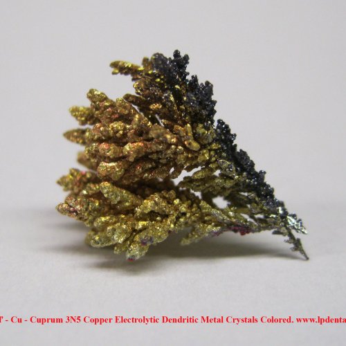 Měď - Cu - Cuprum 3N5 Copper Electrolytic Dendritic Metal Crystals Colored. 7.jpg