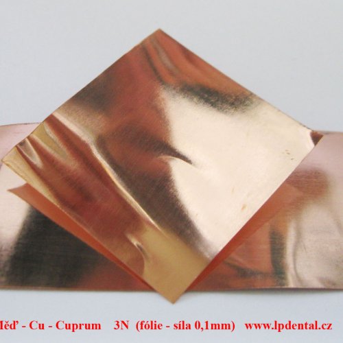 Měď - Cu - Cuprum  Metal Sheet Plate