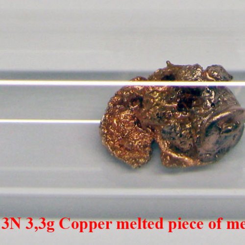 Měď - Cu - Cuprum 3N 3,3g Copper melted piece of metal..jpg