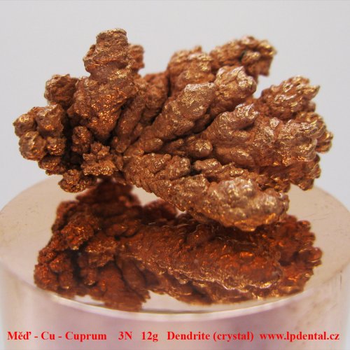Měď - Cu - Cuprum    3N   12g  Copper Electrolytic Dendritic Metal Crystals