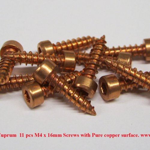 Měď - Cu - Cuprum  11 pcs M4 x 16mm Screws with Pure copper surface. 2.jpg