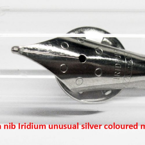 Iridium-Ir-Iridium  Fountain pen nib Iridium unusual silver coloured metal lapel pin 1.jpg