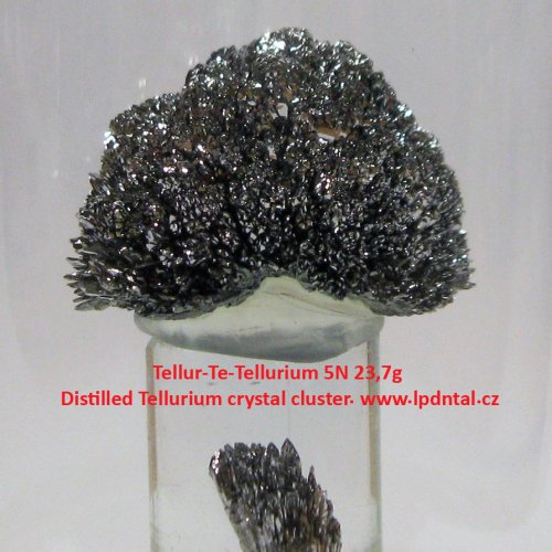 Tellur-Te-Tellurium 5N 23,7g Distilled Tellurium crystal cluster. 2.jpg