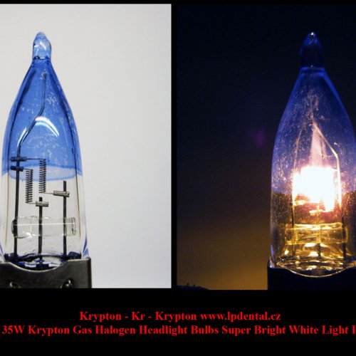 Krypton - Kr - Krypton Gas Automobile Halogen Headlight Bulbs Super Bright White Light Lamp 12V 35W 