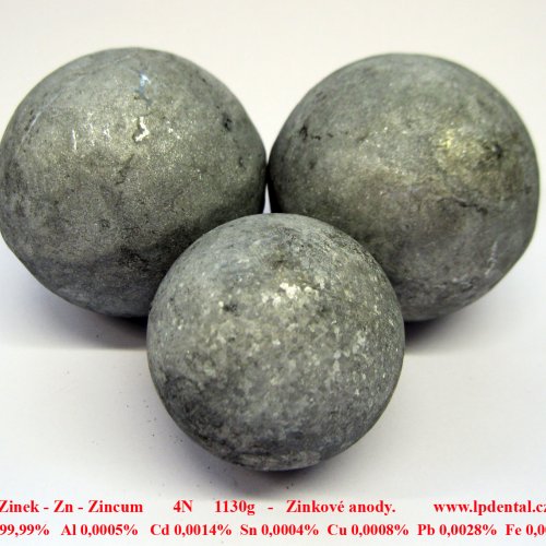 Zinek - Zn - Zincum   Zinc ball (anoda)