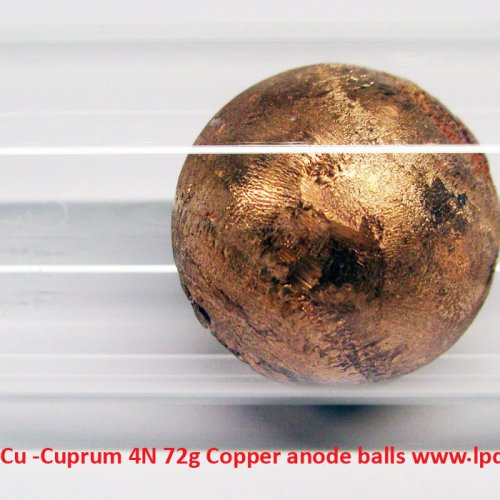 Měď - Cu -Cuprum 4N 72g Copper anode balls.jpg