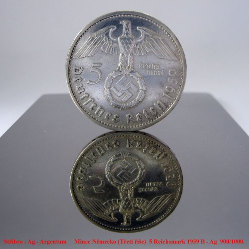 Stříbro - Ag - Argentum     Germany coin made of silver.