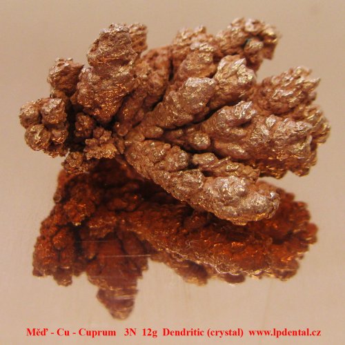Měď - Cu - Cuprum   3N  12g  Copper Electrolytic Dendritic Metal Crystals