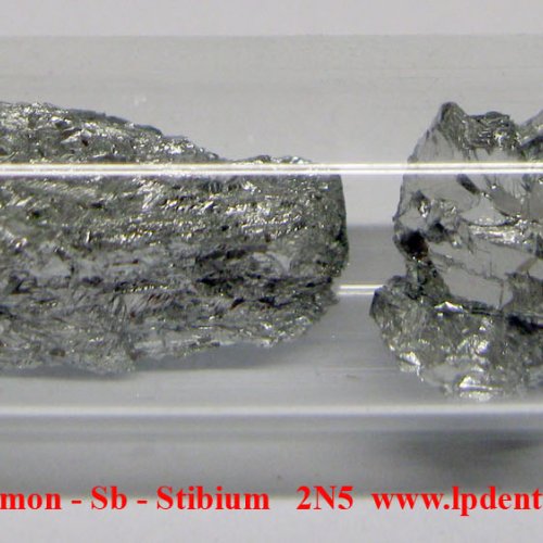 Antimon - Sb - Stibium - ANTIMONY, Polycrystalline fragments/pieces