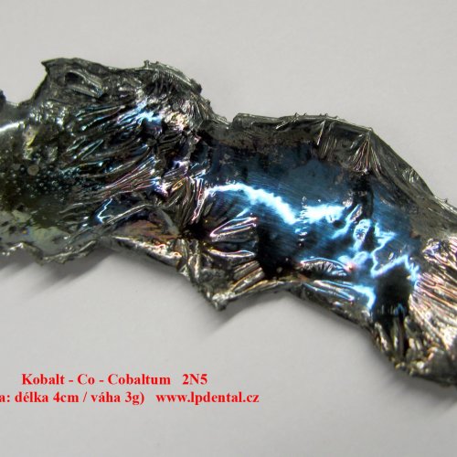 Kobalt - Co - Cobaltum   2N5   Cobalt  melted by electromagnetic induction.Colored.