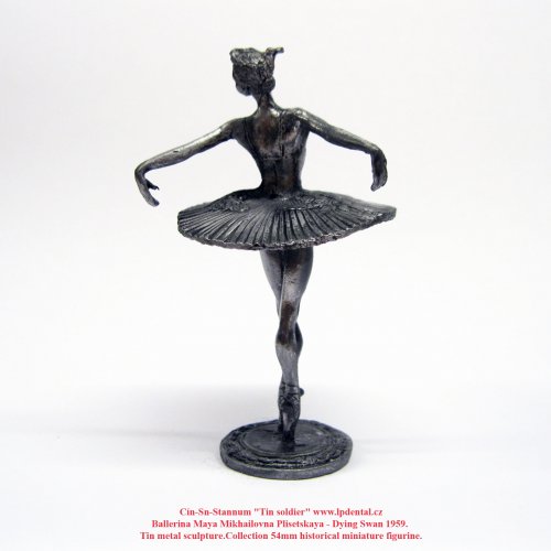 Cín-Sn-Stannum Tin soldier Ballerina Maya Mikhailovna Plisetskaya - Dying Swan 1959. Tin metal sculp