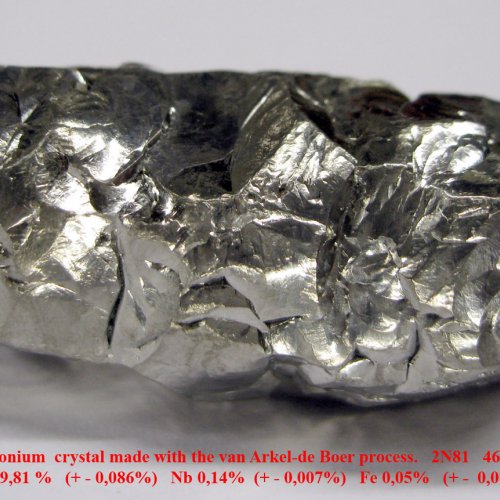 Zirkonium - Zr - Zirconium  crystal made with the van Arkel-de Boer process. 1.jpg