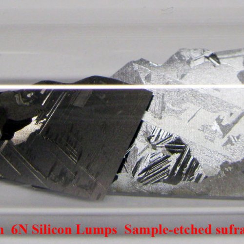Křemík - Si - Silicium  6N Silicon Lumps  Sample-etched sufrace..jpg