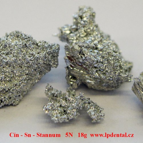 Cín - Sn - Stannum   Tin Melted crystalline dendritic fragments/Pieces