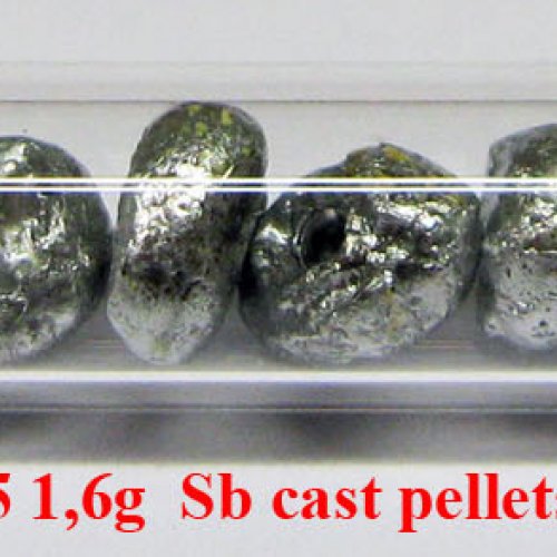 Antimon - Sb - Stibium 2N5 1,6g  Sb cast pellets (granules).jpg