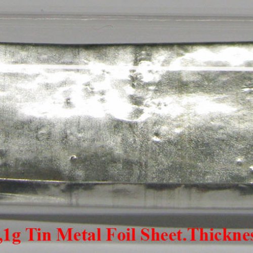Cín - Sn - Stannum 2N8  2,1g Tin Metal Foil Sheet.Thickness 0,5mm.jpg