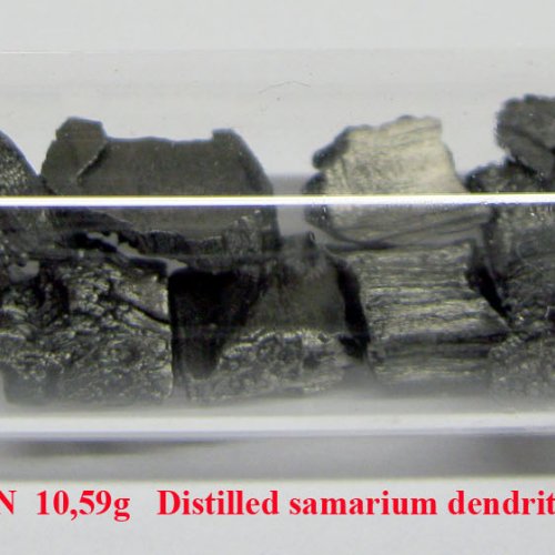 Samariu 3m - Sm - Samarium  3N    Distilled samarium dendritic fragment..jpg