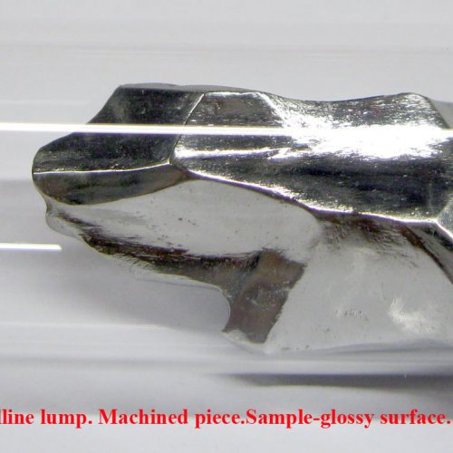 Molybdenum Metal crystalline lump. Machined piece.Sample-glossy surface. 2N8 48g.jpg