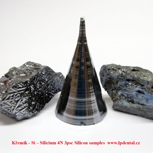 Křemík - Si – Silicium 4N 3psc Silicon samples.jpg