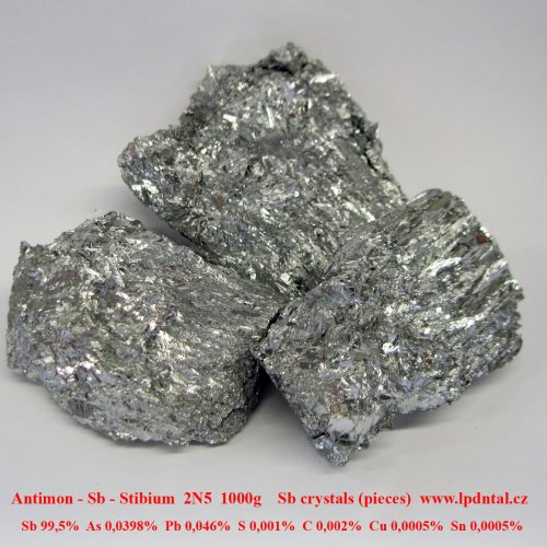 Antimon - Sb - Stibium ANTIMONY, Polycrystalline -pieces.jpg