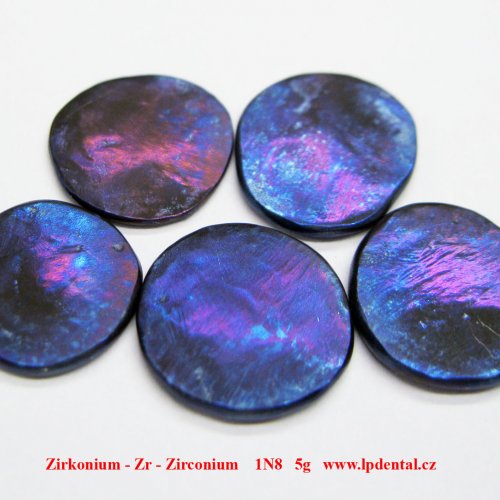 Zirkonium - Zr - Zirconium Metal machined pieces-colored
