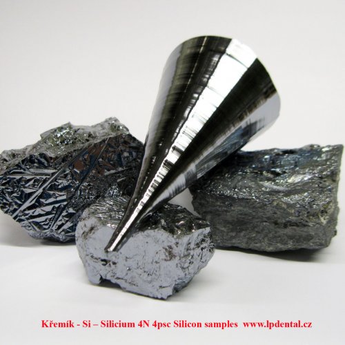 Křemík - Si – Silicium 4N 4psc Silicon samples.jpg