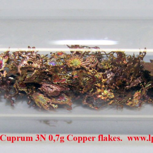 Měď-Cu-Cuprum 3N 0,7g Copper flakes. 1.jpg