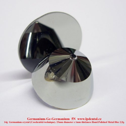 Germanium-Ge-Germanium  5N 14g  Germanium crystal (Czochralski technique). 25mm diameter x 1mm thick