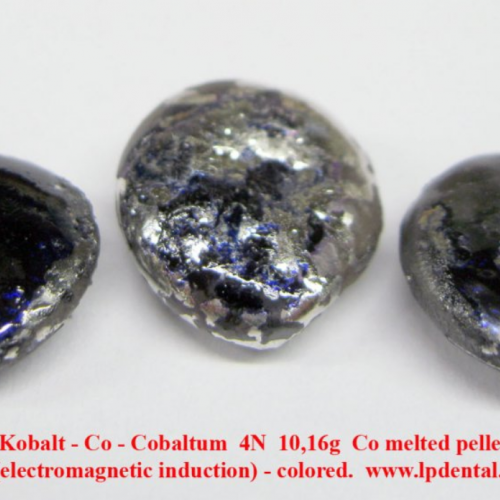 Kobalt - Co - Cobaltum 4N 10,16g Co melted pellets -elektromegnetic induction with oxid sufrace