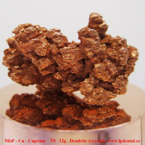 Měď - Cu - Cuprum    3N   12g  Copper Electrolytic Dendritic Metal Crystals