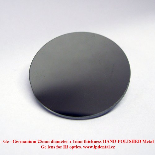 Germanium-Ge Germanium 25mm diameter x 1mm thickness Hand.Polished Metal Disc 5N 2,9g Ge lens for IR