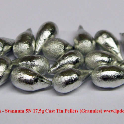 Cín - Sn - Stannum 5N 17,5g Cast Tin Pellets (Granules) 2.jpg