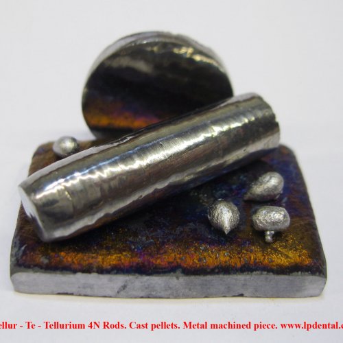 Tellur - Te - Tellurium 4N Rods. Cast pellets. Metal machined piece..jpg