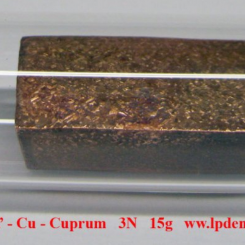 Měď - Cu - Cuprum 3N 15g Cupper machined piece etched sufrace.