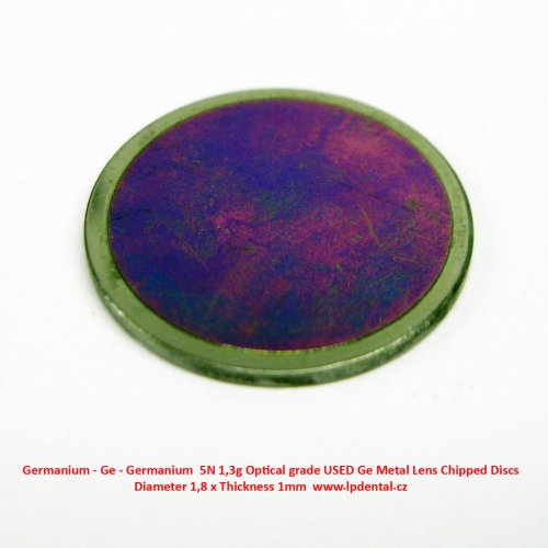 Germanium - Ge - Germanium 5N 1,3g Optical grade USED Ge Metal Lens Chipped Discs Diameter 1,8 x Thi
